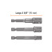 Juego de 3 adaptadores para dados de 1/4", 3/8" y 1/2"