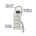 Multicontacto 14 AWG 8 entradas supresor de picos 110 joules