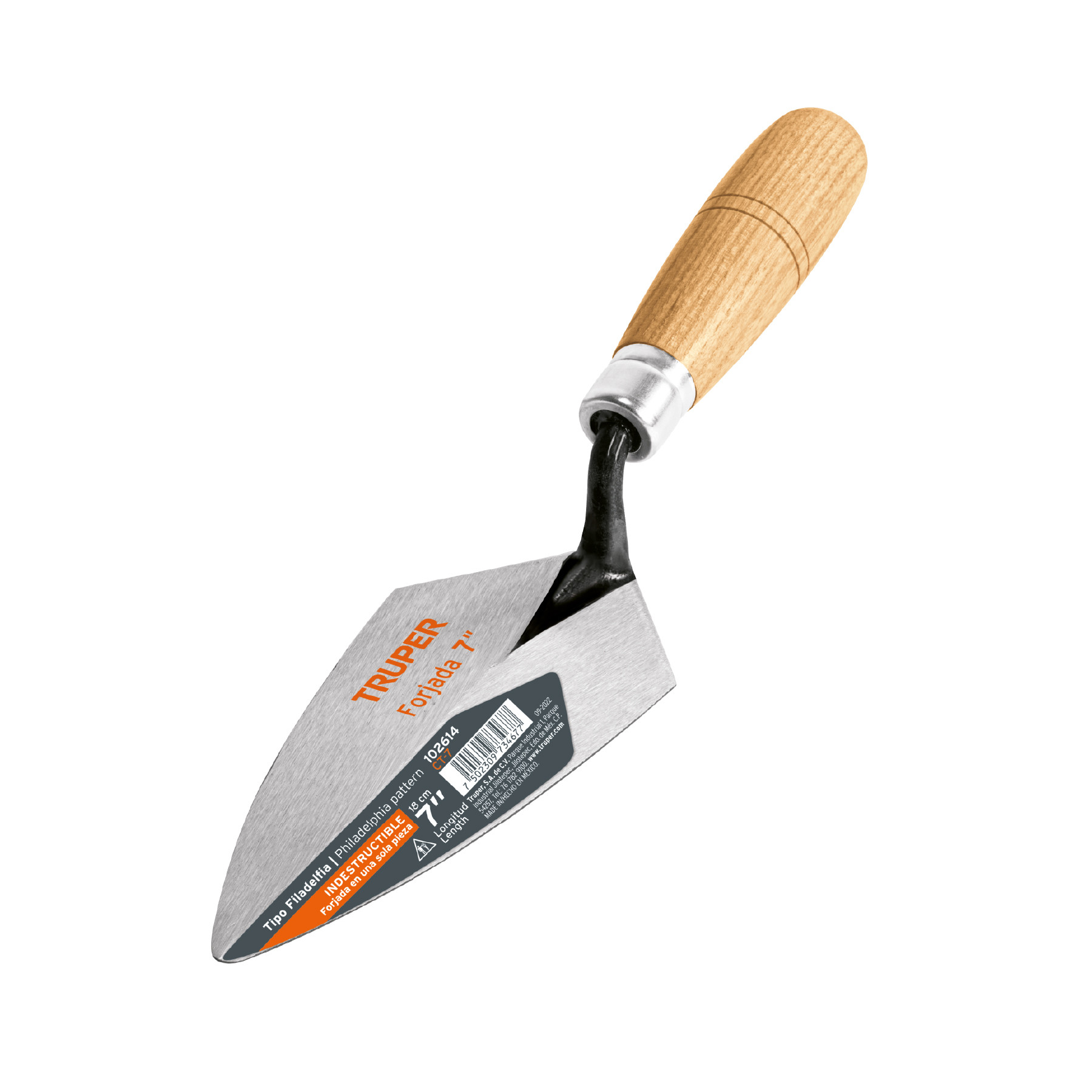 Cuchara para albañil 7" forjada tipo Filadelfia, TRUPER