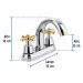 Mezcladora lavabo 4" cromo-oro, nariz curva, cruceta, AQUA
