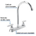 Mezcladora 8" p/fregadero, cuello curvo, manerales cono