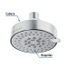 Regadera cromo 4"con 5 funciones, sin brazo, Foset