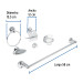 Juego de 6 accesorios para baño metálicos, Foset