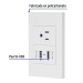 Placa armada 1contacto, 2puertos USB, 1.5mod,Española,blanco