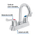 Mezcladora plástica 4" cuello tipo bar para lavabo, palanca