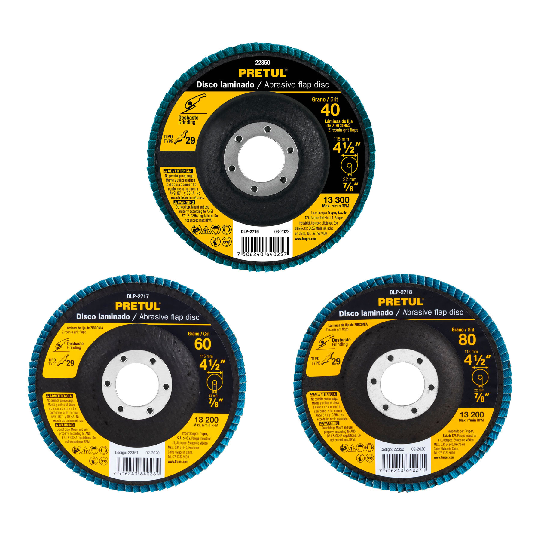 Discos laminados 4 1/2", Pretul