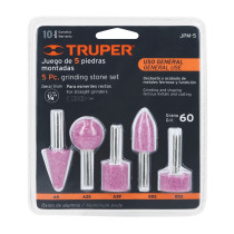 Juego de 5 piedras montadas zanco 1/4", uso general, Truper