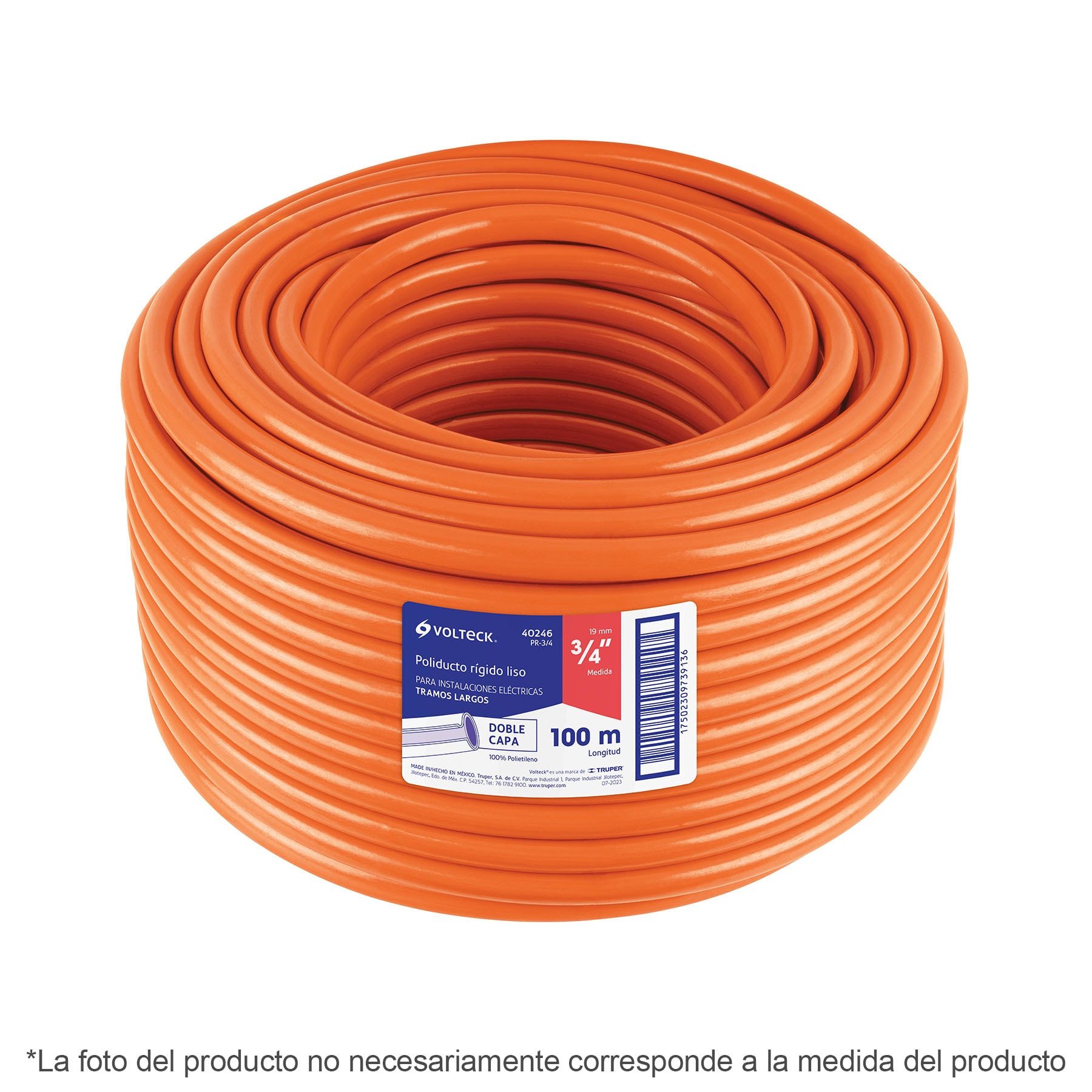 Metro de poliducto 1/2" rígido, rollo con 100 metros