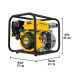 Motobomba autocebante 2" x 2" a gasolina 6-1/2 HP, PRETUL