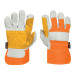 Guantes de carnaza y loneta, con refuerzo, unitalla, Truper