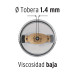 Pistola p/pintar gravedad HVLP vaso plástico, 1.4 mm, Truper