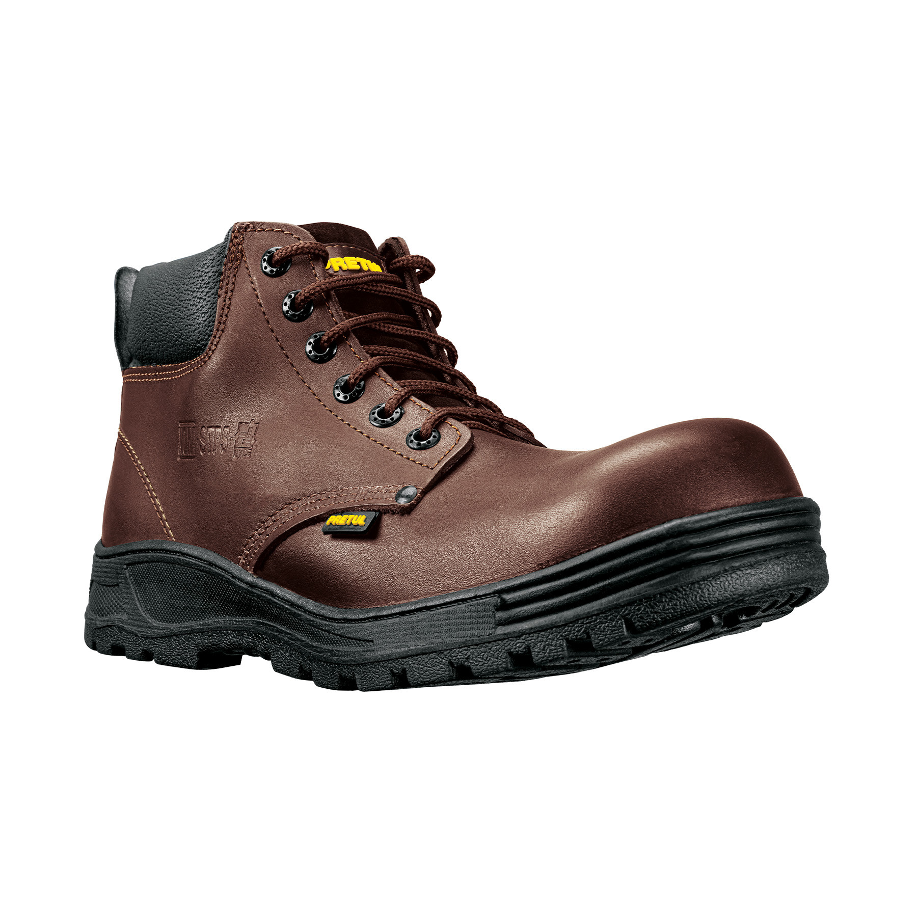 Bota de seguridad café, #27 con casquillo de acero, Pretul