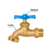 Llave para manguera, de latón, 140 gr, entrada 1/2", Foset