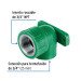 Codo oreja 90° PPR, 3/4", hembra con inserto metálico, Foset