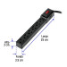 Multicontacto 16 AWG doméstico económico 6 entradas, negro