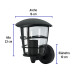 Arbotante tipo farol moderno soportado p/exteriores, negro
