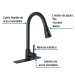 Monomando para fregadero,cuello extraible,negro mate,Tubig