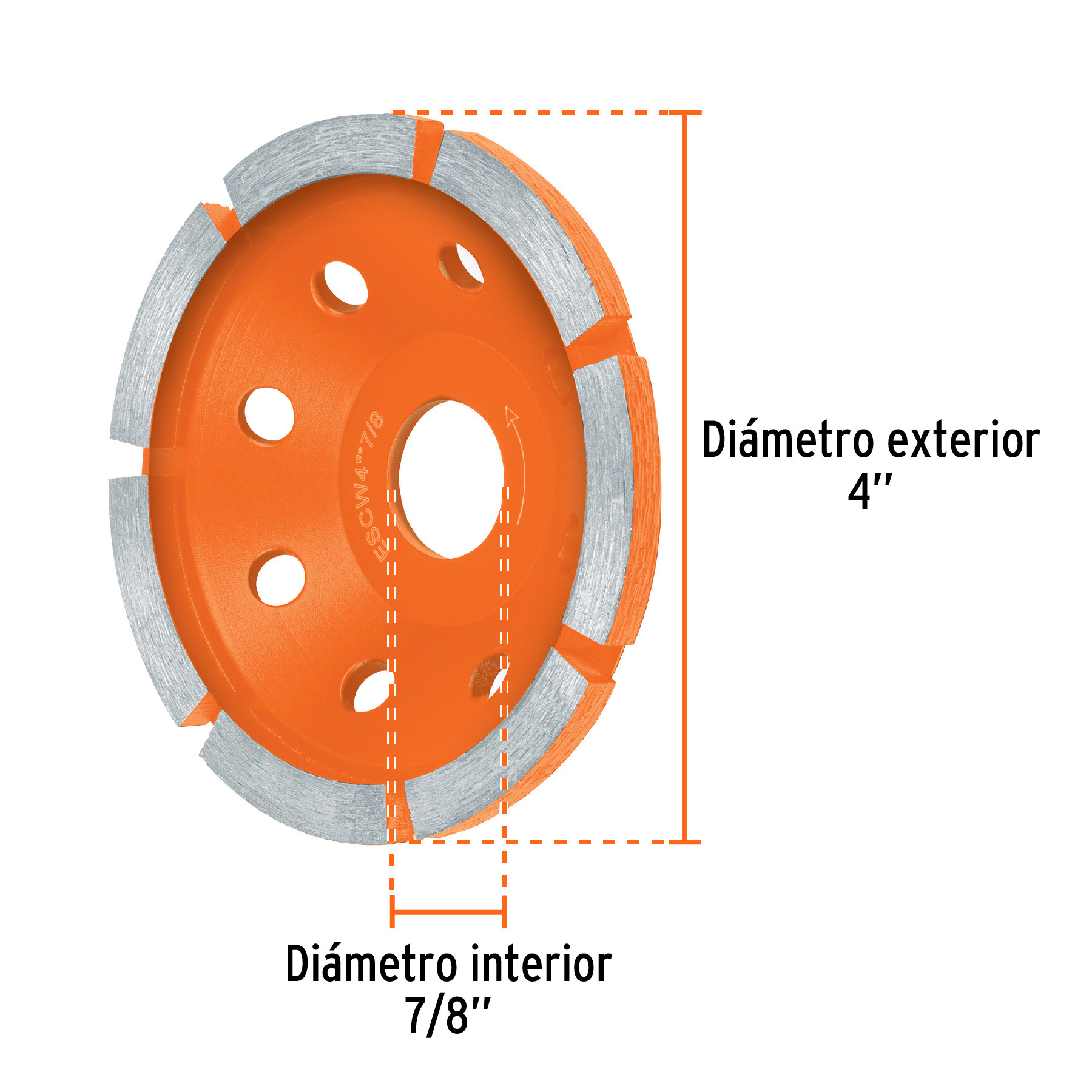Copa de diamante 1 segmento 4", usos generales, Truper