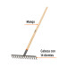 Rastrillo recto de 14 dientes, mango de 54", Truper