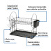 Escurridor negro de acero con 2 niveles para trastes