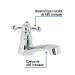 Llave individual para lavabo, ABS, maneral cruceta, Basic