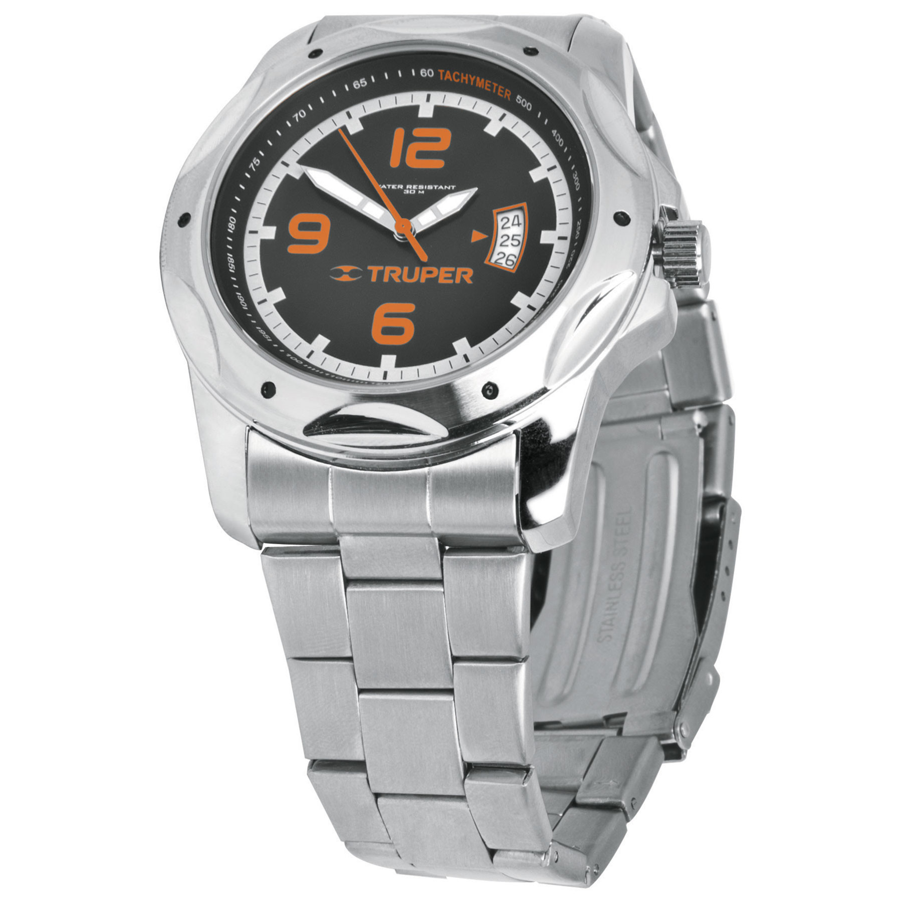 Reloj para caballero, acero inoxidable, Truper