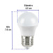 Lámpara LED tipo bulbo G45 3 W luz cálida, caja, Volteck