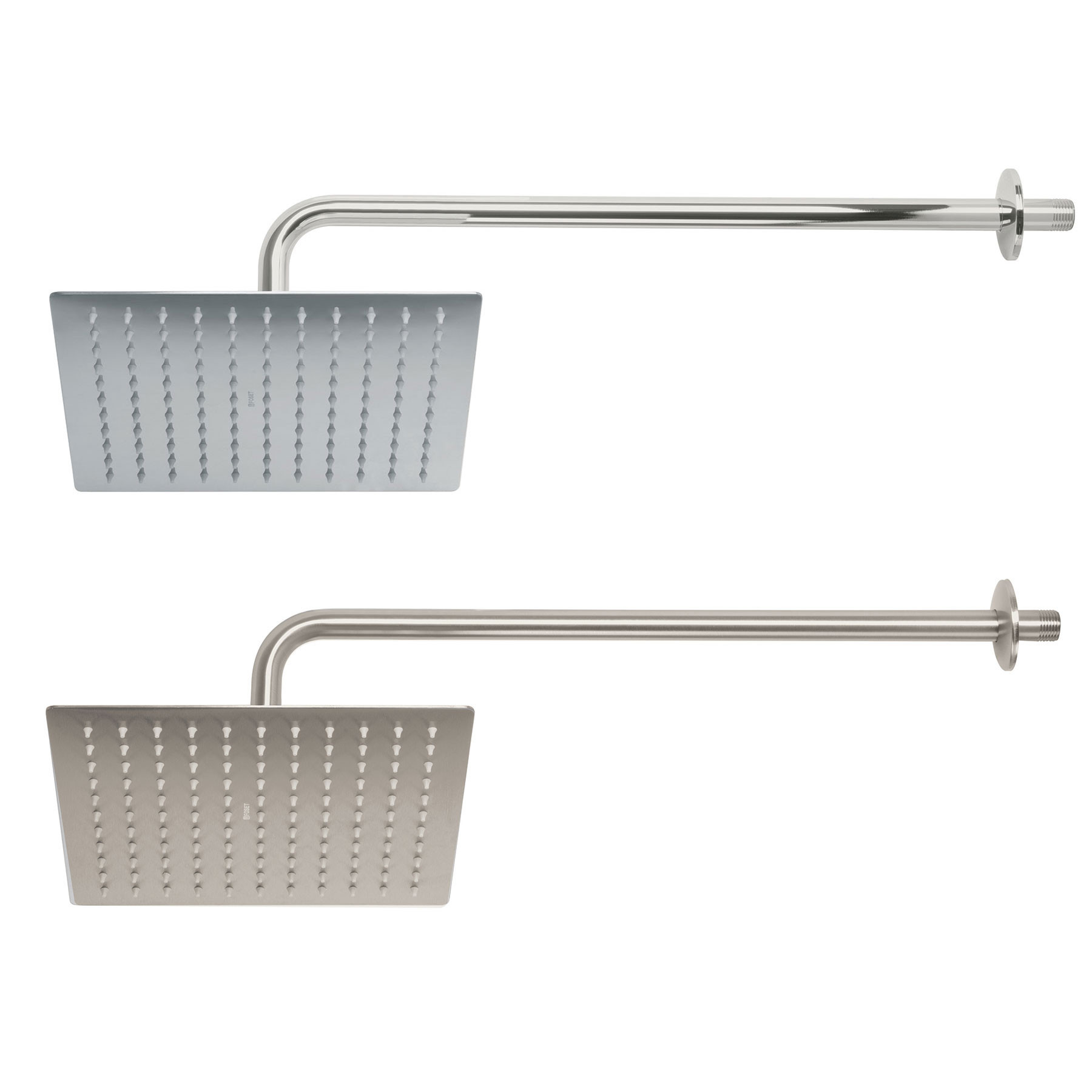 Regaderas de plato delgado, cuadradas 10"