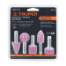 Juego de 5 piedras montadas zanco 1/4", uso general, Truper