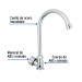 Llave individual para fregadero, ABS, cuello curvo, Basic