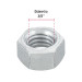 Blíster con 12 tuercas 3/8" hex de acero galvanizado, Fiero