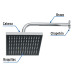 Regadera cuadrada ABS 8" acabado cromo con brazo, Foset