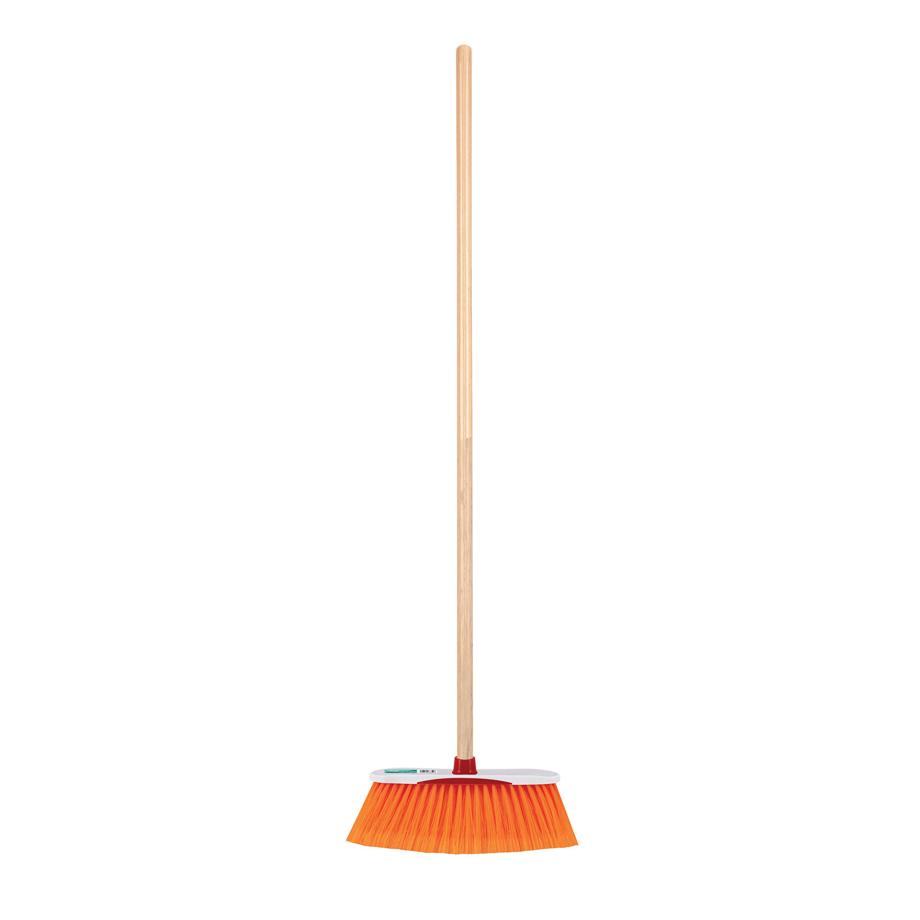 Escoba estándar cerdas de PET extra suaves, bastón de madera