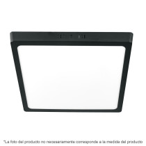 Luminario de LED 12 W cuadrado tipo plafón luz de día, negro