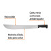Machete estándar 18" cacha negra inyectada, en bolsa, Truper