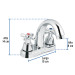 Mezcladora lavabo 4" cromo, nariz curva, cruceta, AQUA