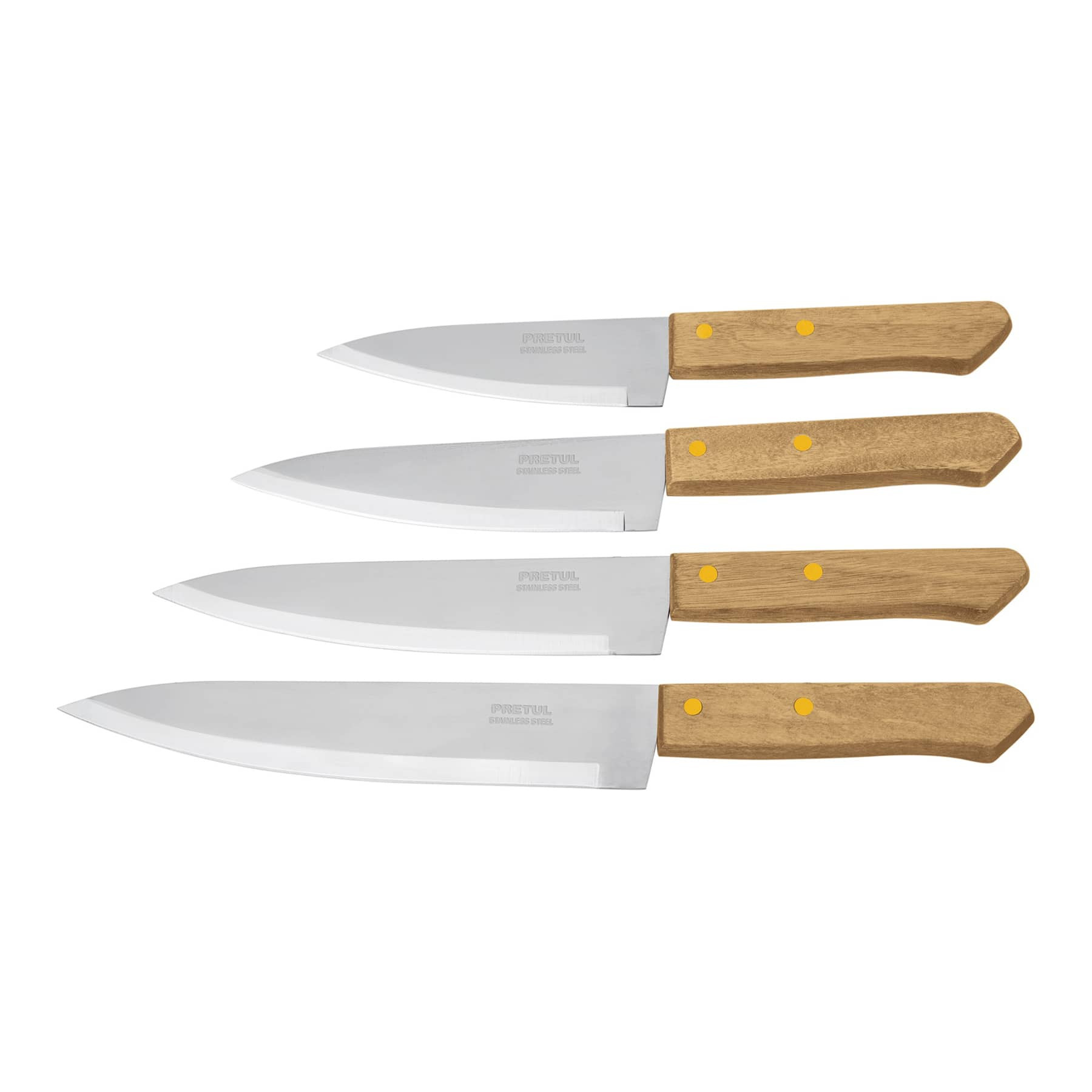 Cuchillos de Chef, mango de madera, Pretul