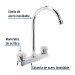 Mezcladora 8" p/fregadero, cuello curvo, manerales acrílico
