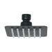 Regadera cuadrada 4", acero inox, sin brazo, negro, Tubig