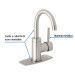 Monomando corto para lavabo, satín, Foset