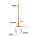 Bieldo para paja, 6 dientes, mgo largo 48", Truper
