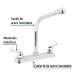 Mezcladora 8" p/fregadero, cuello cobra, manerales palanca