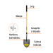 Pala redonda Tru Pro, mango largo de fibra de vidrio 48"
