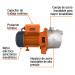Bomba eléctrica tipo jet para agua, acero inoxidable, 3/4 HP