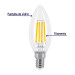 Lámpara LED tipo vela 4 W con filamento base E14 luz cálida