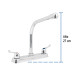 Mezcladora 8" p/fregadero, cuello cobra, manerales palanca