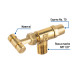 Válvula horizontal de latón 1/8" para gas LP, con maneral