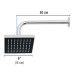 Regadera cuadrada ABS 6" acabado cromo con brazo, Foset