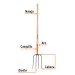 Bieldo para paja, 4 dientes, mgo largo 48", Truper