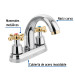 Mezcladora lavabo 4" cromo-oro, nariz curva, cruceta, AQUA